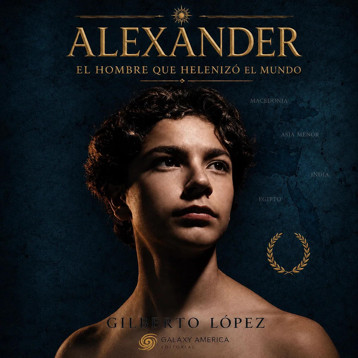 Arte de portada de Alexander, el hombre que helenizó el mundo, de Gilberto López
